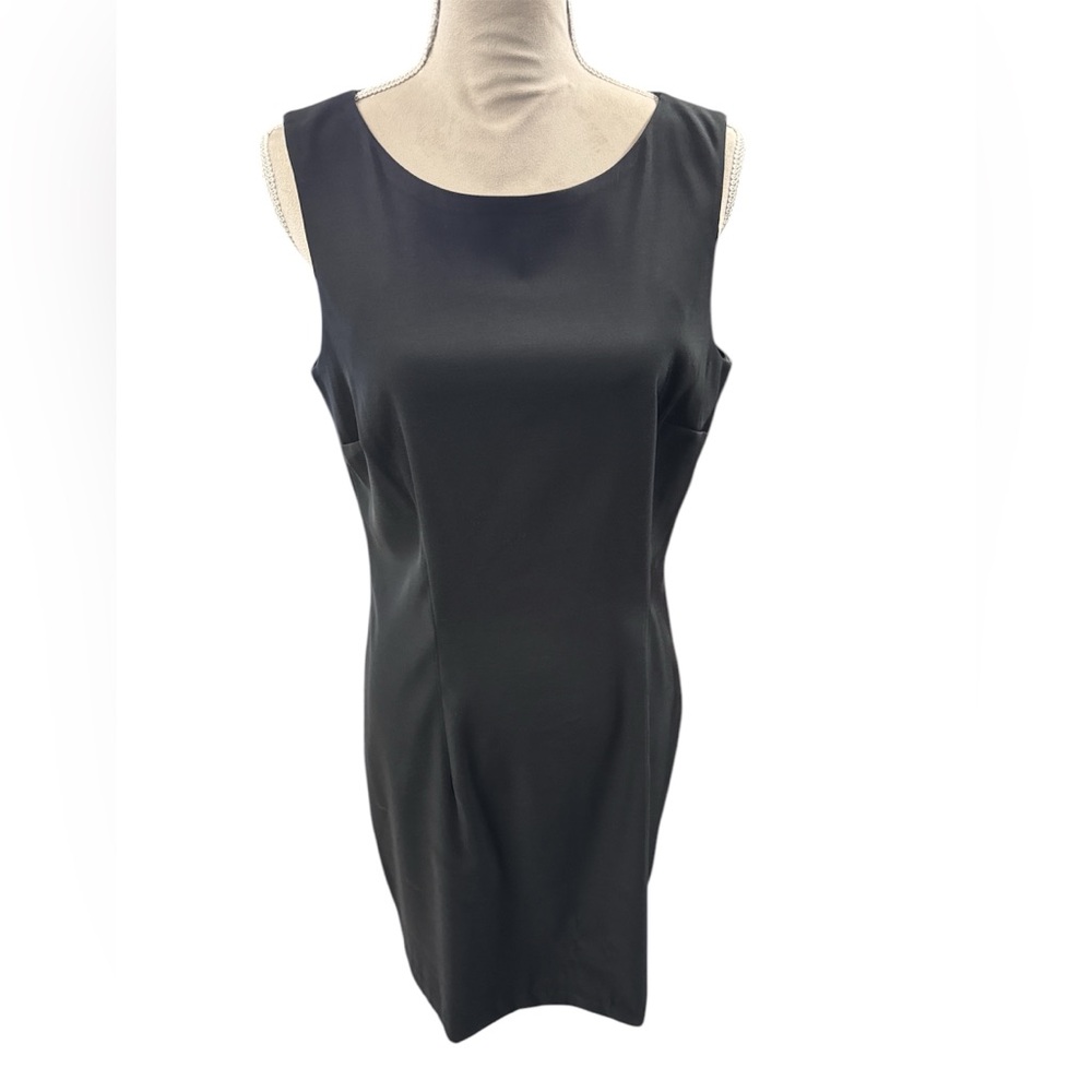 AB Studio womenโs black dress, sleeveless, size 12, above the knee length